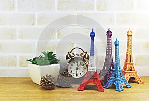 Decorative eiffel tower and different home decor related objects