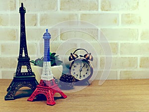 Decorative eiffel tower and different home decor related objects
