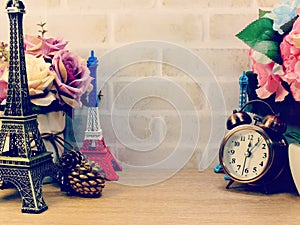 Decorative eiffel tower and different home decor related objects