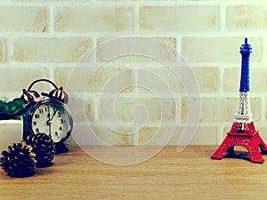 Decorative eiffel tower and different home decor related objects