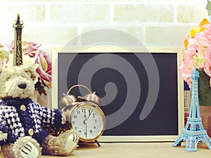 Decorative eiffel tower and different home decor related objects