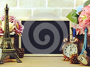 Decorative eiffel tower and different home decor related objects