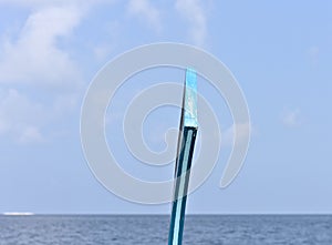 Decorative element in the bow of the maldivian boat called `dhoni` Ari Atoll,Indian Ocean, Maldives