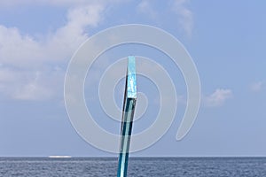 Decorative element in the bow of the maldivian boat called `dhoni` Ari Atoll,Indian Ocean, Maldives