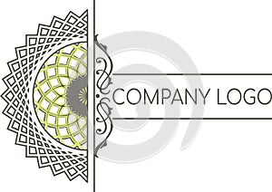 Decorative element rosette mandala,  company logo