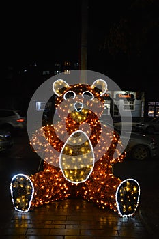 Decorative element snow  bear This year, the city added a decorative element to decorate the promenade with Snow White an