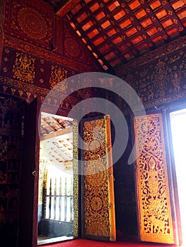 Decorative elements with meaningful buddhism ornaments in WAT XIENG THONG