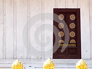 Decorative elements with meaningful buddhism ornaments in WAT XIENG THONG