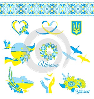 Decorative elements in the Ukrainian style photo