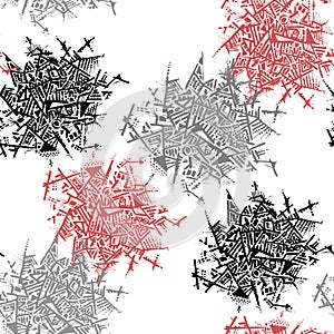 Decorative elements on white background. Seamless pattern for design.