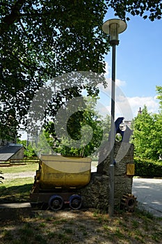 Decorative entrance to the shaft furnace battery from 1871 for the production of quicklime. Rüdersdorf near Berlin, Germany