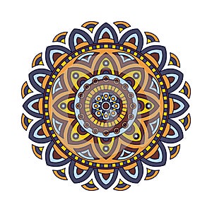 Decorative ethnic mandala. Outline isolates ornament. Vector design with islam, indian, arabic motifs. photo