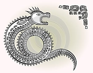 Decorative ethnic pattern in style of the legend of Indian and Northern Russian populations of stylized snake. EPS10