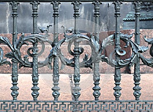 Decorative fence of wrought iron