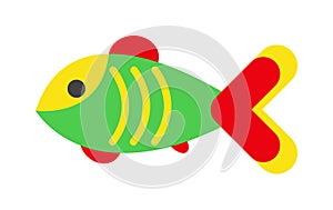 Decorative Fish flat icon vector on white background.