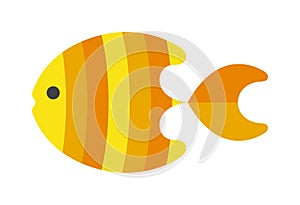 Decorative Fish flat icon vector on white background.