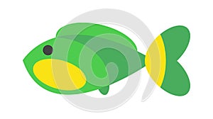 Decorative Fish flat icon vector on white background.