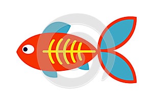 Decorative Fish flat icon vector on white background.