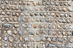 Decorative flint built wall