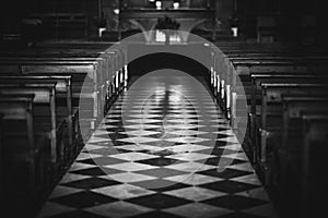 Decorative floor of a church aisle