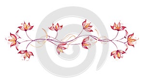 Decorative Floral Border: Autumn Leaves Elegant Design, vector design Generative AI