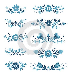 Decorative floral compositions set 2