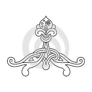 Decorative floral element vector illustration