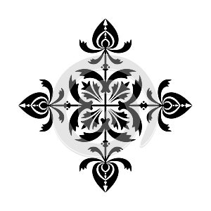 Decorative floral element vector illustration.