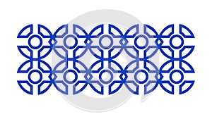 Decorative Floral-Geometric Pattern in Blue for Elegant Design, vector design Generative AI