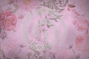 Decorative floral pink parchment paper for a background