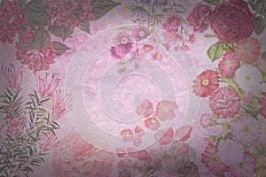 Decorative floral pink parchment paper for a background
