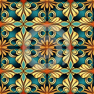 Decorative floral seamless pattern. AI