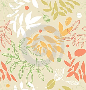 Decorative floral seamless pattern in pale colors