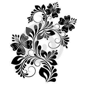 Decorative floral silhouette