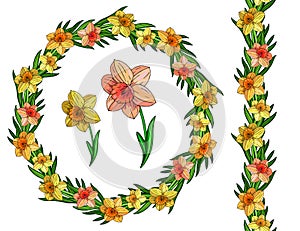 Decorative floral wreath