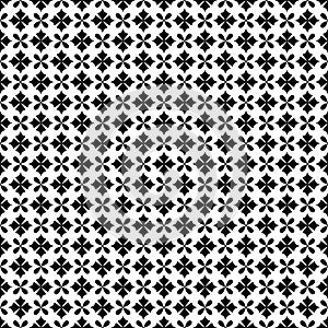 Decorative flower black and white seamless repeated geometric pattern background. Textile, books,