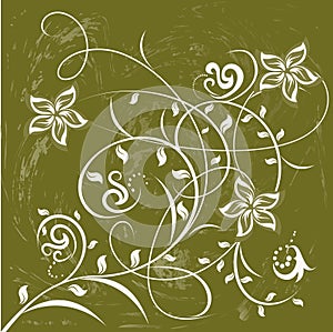 Decorative flowers on color background