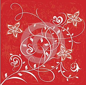 Decorative flowers on color background