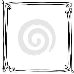 Decorative frame border with bendy bones