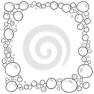 Decorative frame border with bubbles