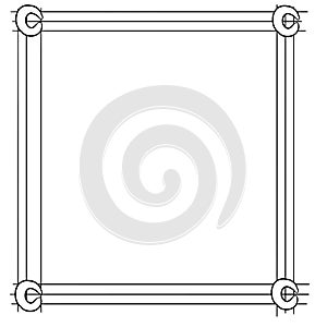 Decorative frame border with moon on chord