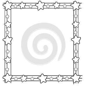 Decorative frame border with stars on chord