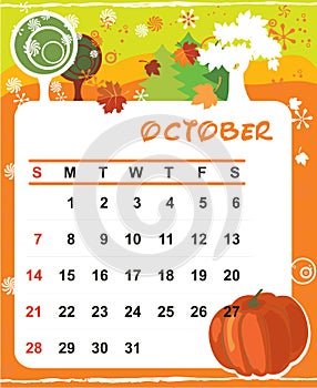 Decorative Frame for calendar - October