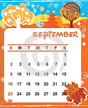 Decorative Frame for calendar - September