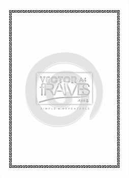 Decorative frame design vector. Classic black border design. Rectangular. A4 size frames. Modern frame design.