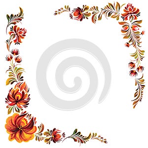 Decorative frame with flowers