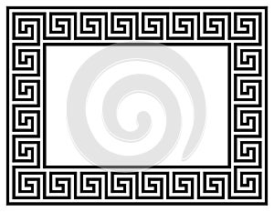 Decorative frame with greek ornament meanders, Greek fret or key design