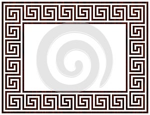 Decorative frame with greek ornament meanders, Greek fret or key design