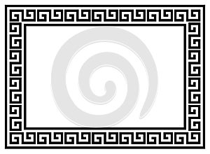 Decorative frame with greek ornament meanders, Greek fret or key design