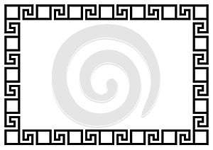 Decorative frame with greek ornament meanders, Greek fret or key design